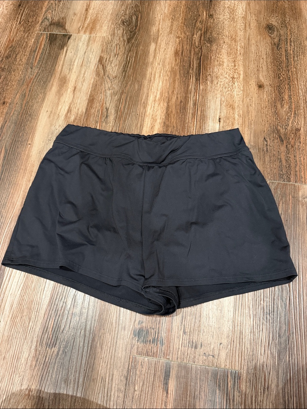 Lands' End Women's Black Athletic Shorts with Wide Waistband